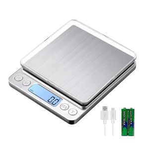 Upgraded USB Charging Small Kitchen Scale, 3kg/0.1g Mini Food Electronic Scale, High Accuracy Cooking Scale, Pocket Scale with LCD Display