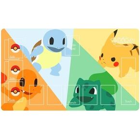 Pokemon Playmat - Pikachu, Squirtle, Bulbasaur - Premium Collection