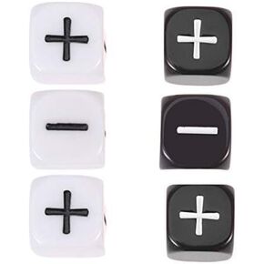 Toyvian Teacher Dice Set Math Operation Calculation Dice Minus Sign Plus Sign Dice Toys for Kids Classroom Teaching Supplies Bar Game Prop 6pcs