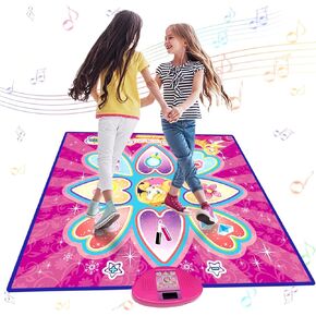 Dance Mat for Kids 4-8 Ages, 9 Buttons Dance Mat Girls Toys for 8-10, 7 Game Modes Birthday for Teen Girls Dancing Play Mat (Pink)