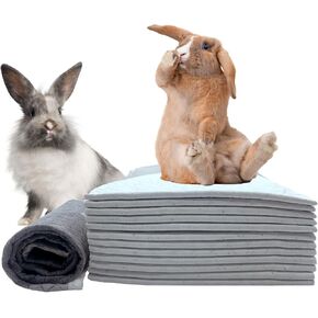 kathson 100 Piece Rabbit Pee Pads,Disposable Pet Pees Pad,Cage Black Carbon Liner,Super Absorbent Leak Proof Cushion Reduce Odor Bunny Training Accessories for Puppy Kitten Hamsters Hedgehog(S)