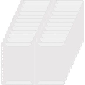 12pcs Binder Clear Pockets, Piano Sheet Music Binder Pockets, Displays Four Pages of Document A4 Size at The Same Time, 48 Pages Capacity Drawings Folder Accessories Suitable for 2/3/4 Holes Binder
