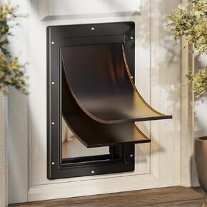 Never Rust Plastic Dog Door, Doggy Doggie Door, Cat Door for Easy Install in Interior and Exterior Doors or Wall, Double Magnetic Flaps, Closing Panel, Pet Door for Pets Up to 45lb (Medium) in Saudi Arabia