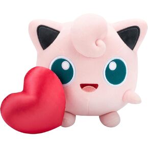 Pokémon 8" Jigglypuff Plush with Heart Emoji Accessory - 2025 Limited Edition - Officially Licensed - Authentic Soft Stuffed Animal Toy Figure - Easter Basket Stuffer Gift for Kids, Boys, Girls - 2+