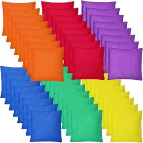 48 Pcs Bean Bags,Nylon Cornhole Bean Bags,Colorful Bean Bags for Tossing,Mini Bean Bags for Kids Outdoor Hand Toss Games Carnival Toy Bean Bag Toss Game(2.5" x 2.5")