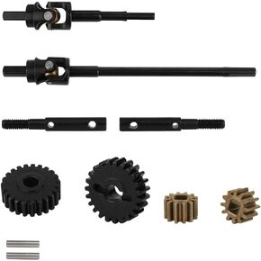 Hard Steel Front and Rear Portal Axle Shaft with Gear for 1/10 RC Crawler Car Axial SCX10 III AXI03006 AXI03007 Wrangler JL AR45 Axle Metal Upgrade Part (Front)