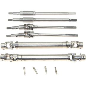 Axle Drive Shaft Compatible with FMS 1/10 Part Explorer Mashigan Atlas Dachi Rc Car Steel Driveshaft Upgrade 6Pcs(Silver)