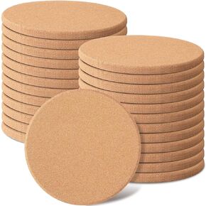 Panitay 16 Pcs Cork Trivet 8 Inch Cork Coaster Thick Trivets for Hot Dishes and Hot Pots Heat Resistant Multifunctional Board Hot Pads for Table Countertop