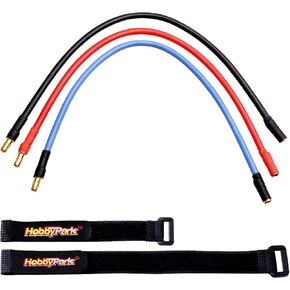 HobbyPark 3.5mm Bullet Connectors Banana Plug Extension Lead Male Female for Brushless Motor ESC (3-Pack)