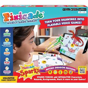 Pixicade Mythical Dragon Sparks Edition- Mobile Game Maker Transform Creative Drawings to Playable Games, Build Your Own Video Game & Play on Smart Device- Award Winning STEM Toy Kids Ages 6–12