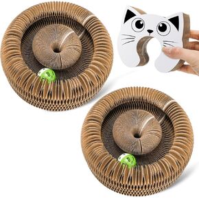 2 PCS Cat Toy Head Magic Organ Cat Scratch Board ، ألعاب Cats Cats القابلة للالتفاف القابلة للانعكاس