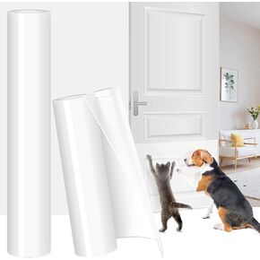 2rolls Anti Cat Scratch Furniture Protector, Couch Protector from Cat Claws – Heavy-Duty, Easy-to-Apply Scratching Deterrent and Shield for Sofa Corners, Walls, No Pins. (11.8" X 98.8"& 7.87"X 98.8")