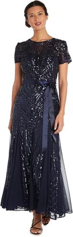 R&M Richards Women's Embellishment and Satin Waist Dress in Kuwait