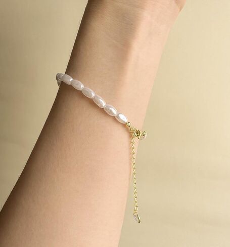 Gold Pearl Heart Bracelet 14K Gold Plated Dainty Pearls Bracelets for Women Adjustable Chain Bracelets Bridesmaid Minimalist Handmade Jewelry Gifts in Saudi Arabia