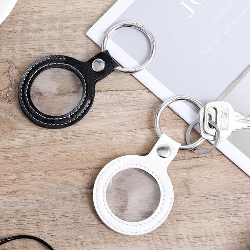2Pack AA Coin Holder Keychain PU Leather Quarter Holder Keychain AA Chip Holder Fits Coin Size 34mm Sobriety Coin Holder for AA Coin Chips Tokens Medallion Collection Stroage(Black, White) in Kuwait