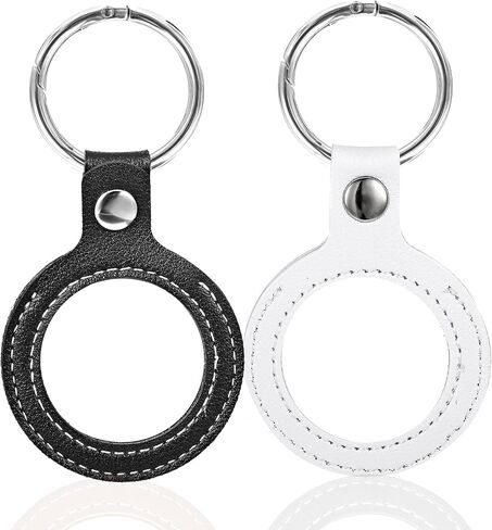 2Pack AA Coin Holder Keychain PU Leather Quarter Holder Keychain AA Chip Holder Fits Coin Size 34mm Sobriety Coin Holder for AA Coin Chips Tokens Medallion Collection Stroage(Black, White) in Kuwait
