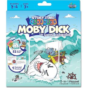 Moby Dick + Go Go Fish Card Game 2-in-1 playet for Kids Age 3+ ، ألعاب تعليمية للأطفال ، كتب للأطفال الصغار