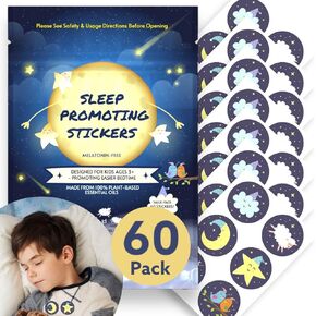 Sleep Patches for Kids and Adults - 60 Natural Essential Oils Sleep Aid Patches, Sleeping Patch for Kids & Adults, Sleep aid for Kids, Sleep Stickers, Sleeping Stickers, No Melatonin Sleep Aid