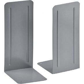 Bookend المعدني الأنيق الأنيق مع قاعدة غير قابلة للانزلاق ، حامل كتاب زخرفي حديث ، حامل رف الكتب لمنظمة المكاتب المنزلية ، 9 بوصة ، اللون الفضي ، زوج واحد