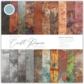 Craft Consortium Double-Sided Paper Pad 12"X12" 30/Pkg-Metal Textures, 20 Designs, Multi