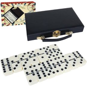 GOTHINK Portable Professional Double 6 Dominos Set for Adults with Storage Box - 28 Tiles Dominoes Set for Holiday Travel Game - Classic Tabletop Board Games Ideal for Toy Gifts Family Birthday Party