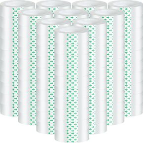 Beieverluck 98 Rolls Clear Tape Refills for Dispenser Transparent Tape 3/4 Inch x 1000 Inch Gift Wrap Tape Packing Tape Roll for Office, Home, School Supplies
