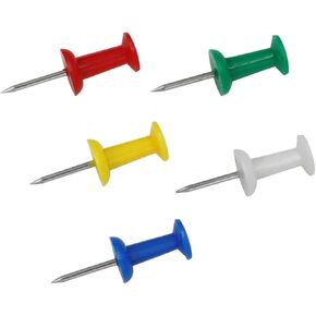 100Pcs Colourful Drawing Push Pins with Heads and Metal Points Map Tacks Drawing Pins Map Thumb Tacks Map Pins Map Push Pins Map Drawing Pens Tape, Adhesives and Fasteners