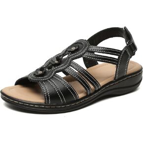 Womens Sandals Flats Comfort Leather Walking Sandals Casual Summer Shoes with Arch Support for Dressy Beach Hiking Vacation Camping Travel Pool Shopping Dating Water sports in Saudi Arabia