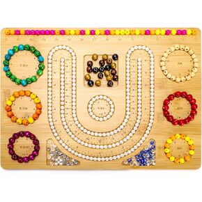 Coloch Bamboo Bead Board for Jewelry Making, Bead Design Tray Bracelet Measurement Board DIY Jewelry Making Tray Bead Mat Tray for Necklace, Bracelet, Jewelry Making