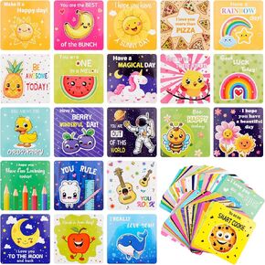 Fantasyon 60 Pack Lunch Box Notes for Kids Inspirational Postive Motivational Lunchbox Notes for Boys Girls Teens School Lunch Accessories Back to School Supplies