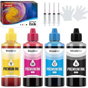 Premium Dye Ink Refill Bottles for EPSON ET-2750, ET-4760, ET-2800, ET-2850 & Brother MFC-J280W - Compatible with EcoTank & MegaTank Printers - 502/522 Refill Ink(4x100ML)