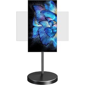 MOUNTUP Rolling Mobile TV Cart for 32-65 Inch TVs, Rotatable Floor TV Stand Compatible with The Frame TVs - 90° Landscape to Portrait, Height Adjustable TV Cart on Wheels, Max VESA 400x400mm, MU1109-B