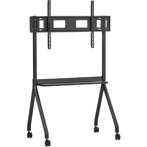 Metal Gray Adjustable Portable Stand for 55-75" Interactive Whiteboards, Four Smooth Rolling Wheels with Locking Function, Stable and Durable Design for Office, Classroom, and Home Use