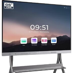 Biling C65 65" Smart Board, Interactive Whiteboard, 4K UHD Touchscreen Display, 8ms Response Time, Android OS, Open App Ecosystem, for Classroom Office Home (Board with Wall Mount)