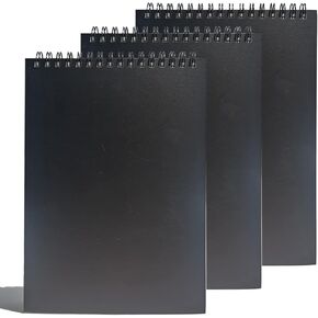 Spiral Steno Pads, Blank Paper Steno Notepads, 3Pack, 6" x 8.2", 60 Sheets Steno Books