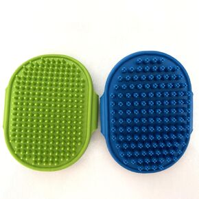 Dog and Cat Grooming Brush, Pet Shampoo Bath Brush Soothing Massage Rubber Comb with Adjustable Ring Handle for Long Short Haired Dogs and Cats