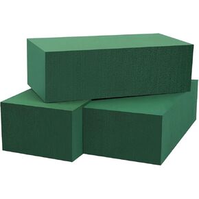 Floral Foam Blocks for Fresh and Artificial Flowers, 3 Pcs Each 5.5"L x 3.1"W x 1.7"H Wet and Dry Green Florist Foam for Weddings, Birthday Parties and Holiday Decorations