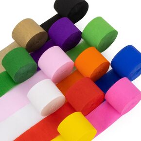 Party Crepe Paper Paperers - 12 Rolls 984ft Crepe Paper Halloween Halloween عيد الشكر عيد ميلاد عيد الحب القديس باتريك في الرابع من يوليو.