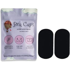 Bra Caps Underwire Repair, Premium Iron-on Bra Patches (Black)