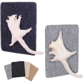 4Pcs Sugar Glider Toys, Sugar Glider Climbing Mats, Sugar Glider Cage Accessories for Sharpening Claws, Sugar Glider Enrichment Toys, Sugar Glider Scratching Pads for Wall or Furniture, Saving Space