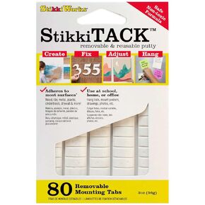 StikkiTack, 2 oz, White, 80 Tabs