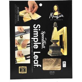 Speedball 10030 Mona Lisa Gold Simple Leaf For Metal Leafing Projects, 5-1/2 x 5-1/2 Inches - 18 Pack