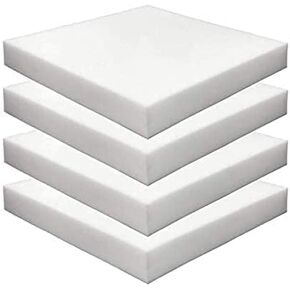 Foamma 4-Pack 1" x 20" x 20" High Density Upholstery Foam - Chair Cushion Square Foam for Dining Chairs, Wheelchair Seat Cushion Replacement