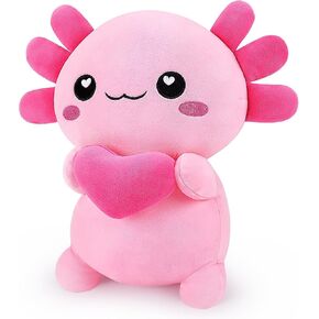 Achwishap Axolotl Plush,Axolotl Stuffed Animal Plush Toys,14" Salamander Plushies,Cute Plushies Soft Newt Plushy Kawaii Plushies Huggging Pillow,Cuddly Animal Body Pillow for Birthday(Pink)