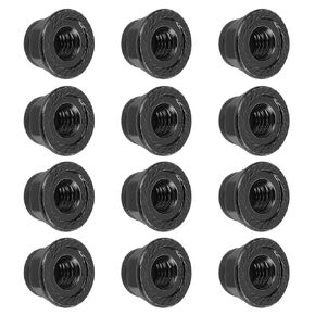 12PCS 4mm Metal Nonslip Lock Nut for RC Model Car Wheel, Compatible with Axial SCX10 1/10 Model (Black)