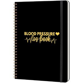 Blood Pressure Log Book - Daily Log for Tracking & Monitoring Blood Pressure & Heart Rate & Medication at Home, 5.9" x 8.6", Blood Pressure Health, Black