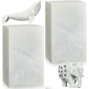Sasylvia 2 Pcs Soapstone for Carving Block, 5 x 3 x 3 Inch, Soapstone Sculpture Stone Carving DIY Arts Crafts, Soapstone for Carving Block Stone Seal Engraving Kit, Stone Carving Set for Kids Adults