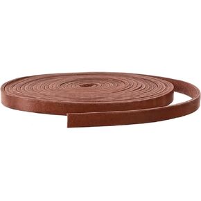 CleverDelights 6.3mm Leather Flat Cord - Antique Brown Color - 10 Feet - 1/4 Inch Flat Genuine Leather Cord