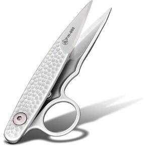 Premium Tailor Scissors Small All Purpose Stainless Sewing Embroidery Leather Craft Shears Seam Tools for Fabric Cut Fish EdgeTailor Wrapping Rust-Resistant Microcrystalline Steel Scissors