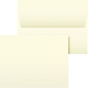 Blank Cream Natural Flat Note Cards and Envelopes – Heavyweight Off-White Cards for Invitations, Greetings, Postcards and Announcements | 5" x 7" (A7 Size) | 50 per Pack | NOT A Fold Over Card